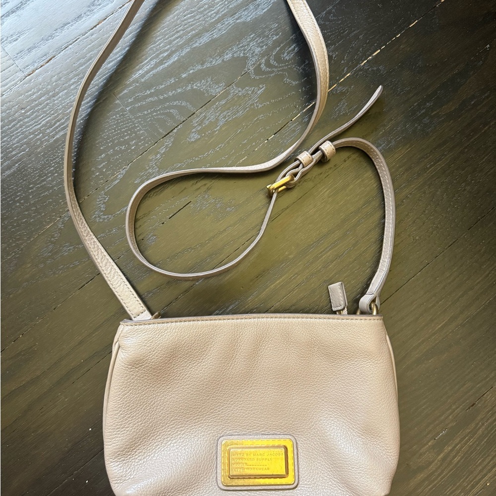 Marc Jacobs Taupe Leather Crossbody Bag